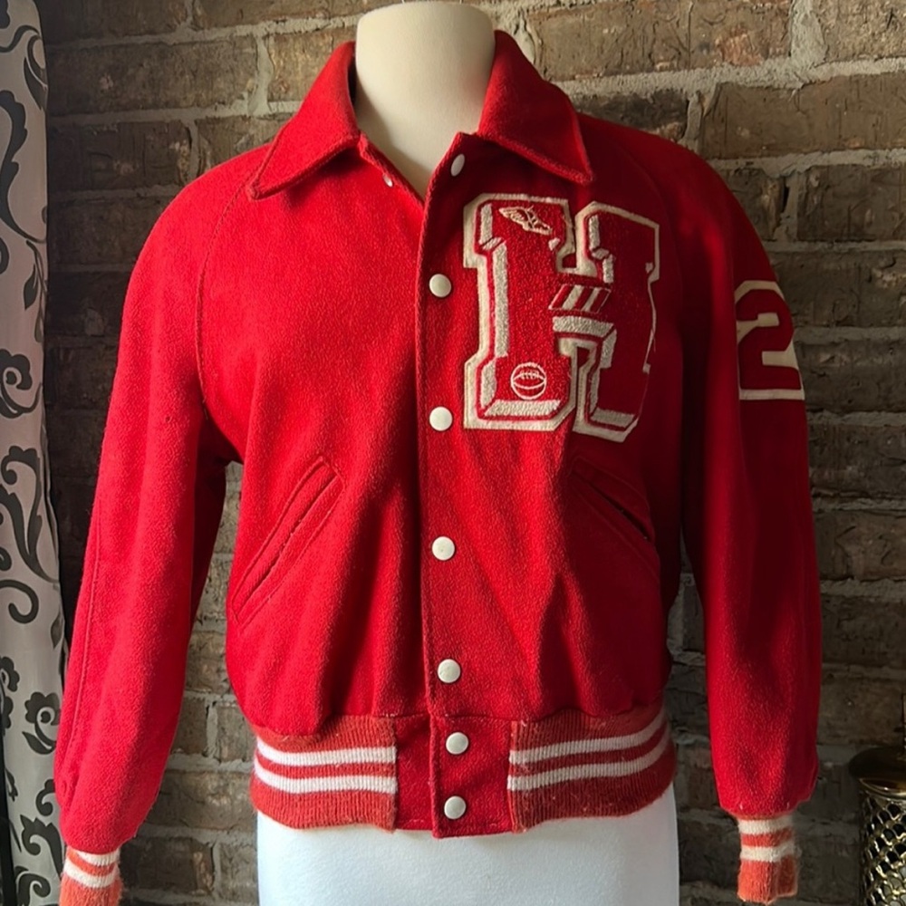 Vintage Wool Letterman Jacket.